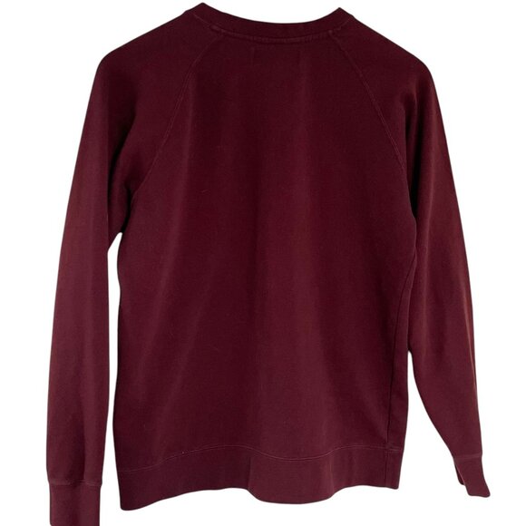 J Peterman Being Comfortable V Neck Sweatshirt Small S Burgundy Red Pullover - Picture 2 of 5